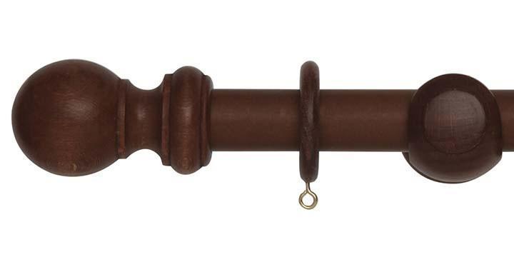 Hallis Woodline 28mm Rosewood Curtain Pole - Curtain Poles Emporium