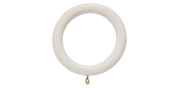 Hallis Woodline 28mm White Curtain Pole Rings - Curtain Poles Emporium
