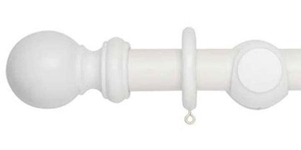 Hallis Woodline 28mm White Curtain Pole - Curtain Poles Emporium