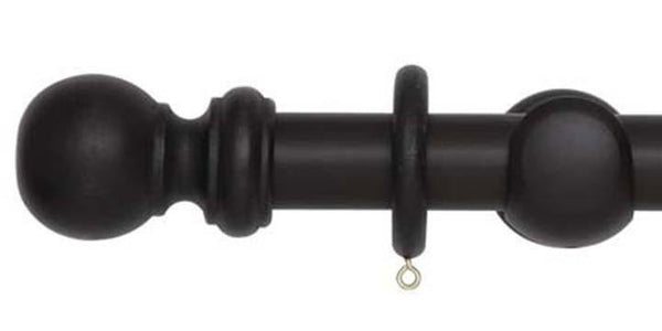 Hallis Woodline 35mm Black Curtain Pole - Curtain Poles Emporium
