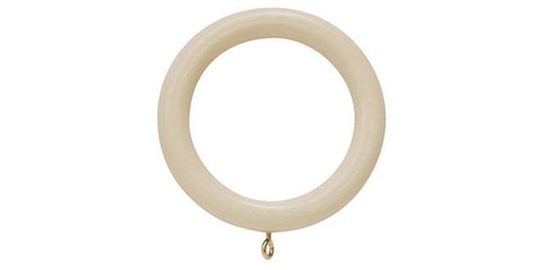 Hallis Woodline 35mm Cream Curtain Pole Rings - Curtain Poles Emporium