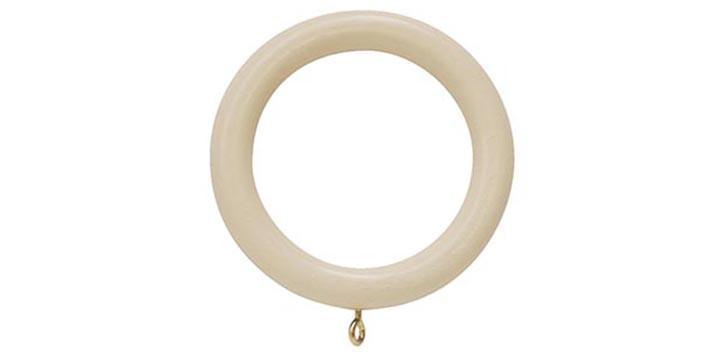 Hallis Woodline 35mm Cream Curtain Pole Rings - Curtain Poles Emporium