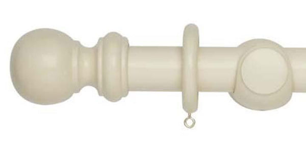 Hallis Woodline 35mm Cream Curtain Pole - Curtain Poles Emporium