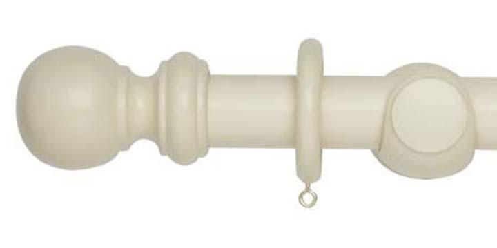 Hallis Woodline 35mm Cream Curtain Pole - Curtain Poles Emporium