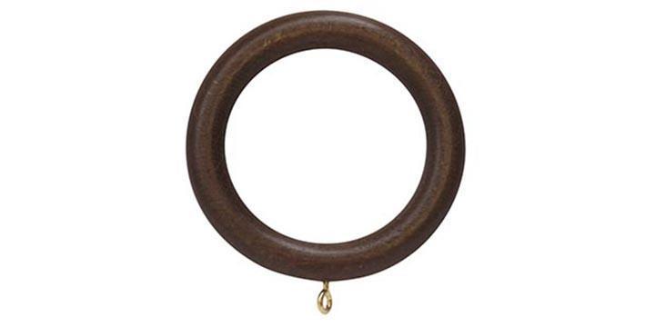 Hallis Woodline 35mm Dark Oak Curtain Pole Rings - Curtain Poles Emporium