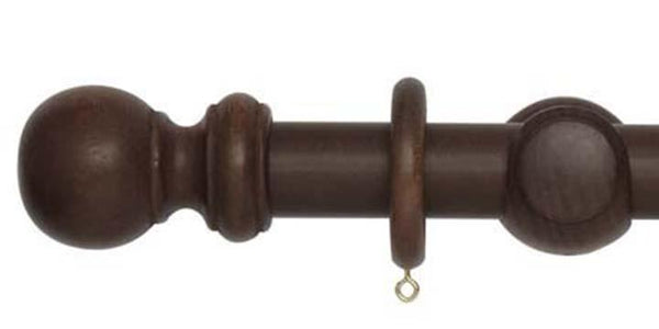 Hallis Woodline 35mm Dark Oak Curtain Pole - Curtain Poles Emporium