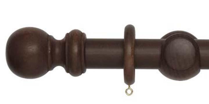 Hallis Woodline 35mm Dark Oak Curtain Pole - Curtain Poles Emporium