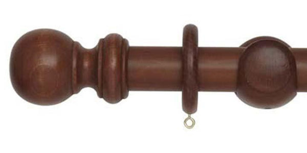 Hallis Woodline 35mm Rosewood Curtain Pole - Curtain Poles Emporium
