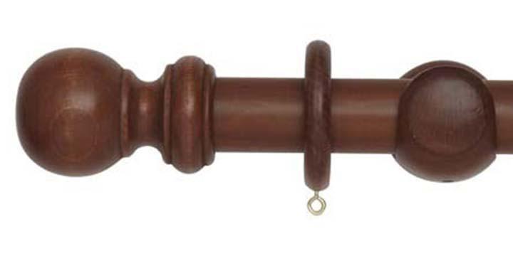 Hallis Woodline 35mm Rosewood Curtain Pole - Curtain Poles Emporium