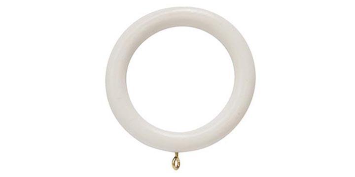 Hallis Woodline 35mm White Curtain Pole Rings - Curtain Poles Emporium