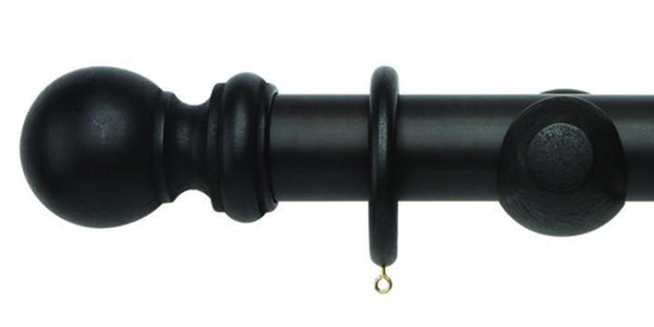 Hallis Woodline 50mm Black Curtain Pole - Curtain Poles Emporium