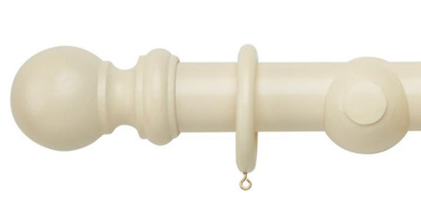 Hallis Woodline 50mm Cream Curtain Pole - Curtain Poles Emporium