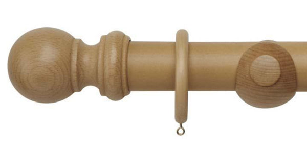 Hallis Woodline 50mm Light Oak Curtain Pole - Curtain Poles Emporium