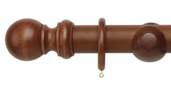 Hallis Woodline 50mm Rosewood Curtain Pole - Curtain Poles Emporium
