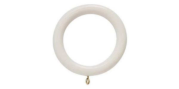 Hallis Woodline 50mm White Curtain Pole Rings - Curtain Poles Emporium