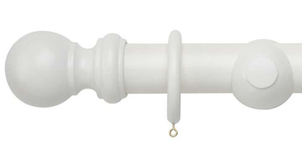 Hallis Woodline 50mm White Curtain Pole - Curtain Poles Emporium