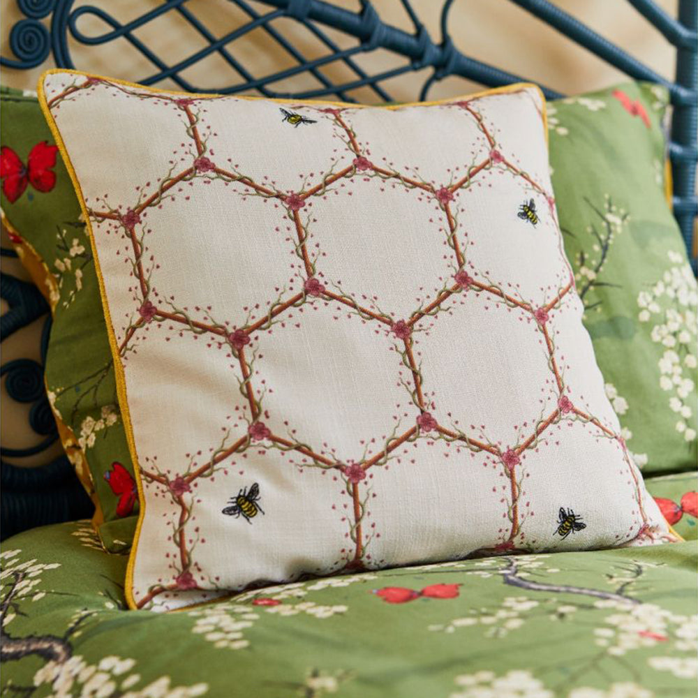 The Chateau Honeycomb Cream 45x45cm Cushion Cover