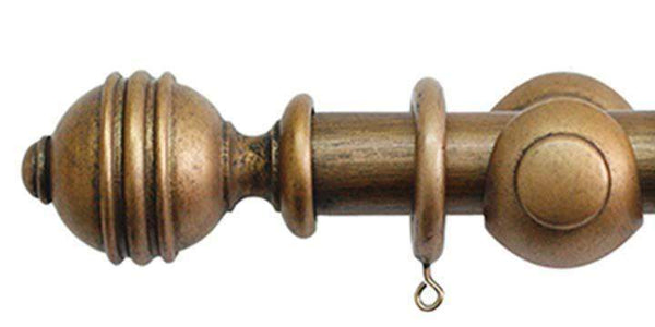 Jones Cathedral 30mm Antique Gold Curtain Pole Ely finial - Curtain Poles Emporium