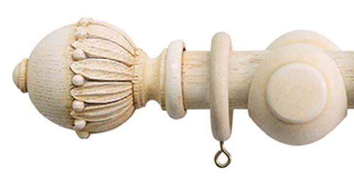 Jones Cathedral 30mm Ivory Curtain Pole Wells finial - Curtain Poles Emporium