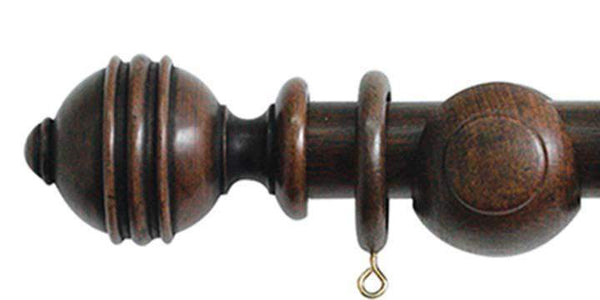 Jones Cathedral 30mm Oak Curtain Pole Ely finial - Curtain Poles Emporium