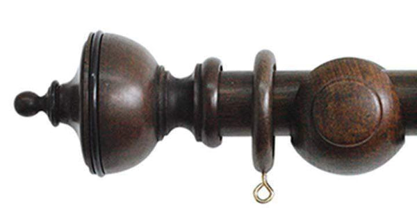 Jones Cathedral 30mm Oak Curtain Pole Exeter finial - Curtain Poles Emporium