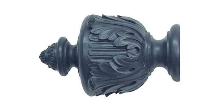 Jones Estate 50mm Airforce Curtain Pole  Acanthus Finial - Curtain Poles Emporium