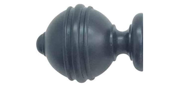 Jones Estate 50mm Airforce Curtain Pole Ribbed Ball Finial - Curtain Poles Emporium