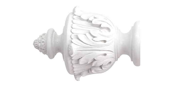 Jones Estate 50mm Alabaster Curtain Pole  Acanthus Finial - Curtain Poles Emporium