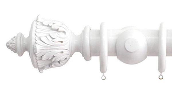 Jones Estate 50mm Alabaster Curtain Pole  Acanthus Finial - Curtain Poles Emporium