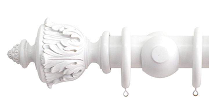 Jones Estate 50mm Alabaster Curtain Pole  Acanthus Finial - Curtain Poles Emporium
