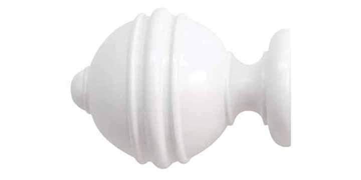 Jones Estate 50mm Alabaster Curtain Pole Ribbed Ball Finial - Curtain Poles Emporium