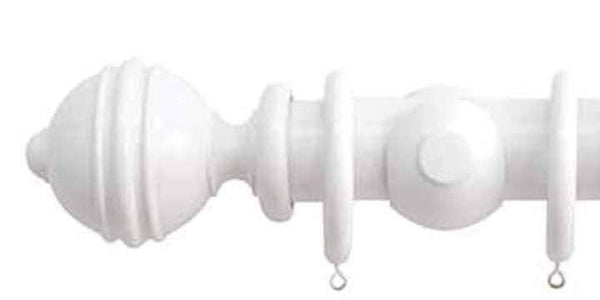 Jones Estate 50mm Alabaster Curtain Pole Ribbed Ball Finial - Curtain Poles Emporium