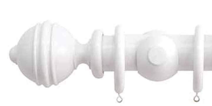 Jones Estate 50mm Alabaster Curtain Pole Ribbed Ball Finial - Curtain Poles Emporium