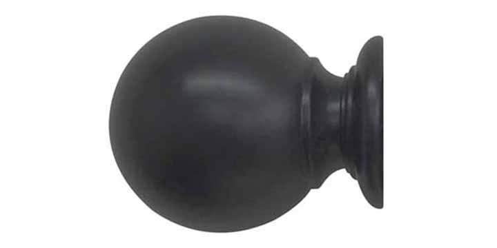 Jones Estate 50mm Charcoal Curtain Pole Ball Finial - Curtain Poles Emporium