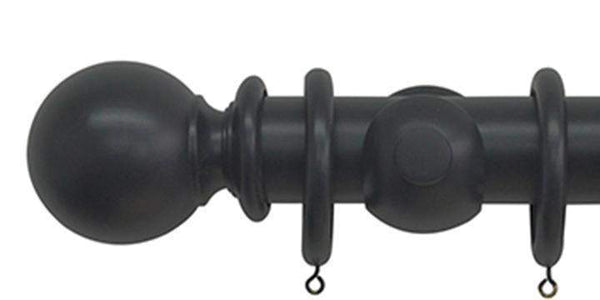 Jones Estate 50mm Charcoal Curtain Pole Ball Finial - Curtain Poles Emporium
