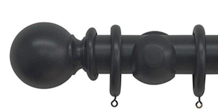 Jones Estate 50mm Charcoal Curtain Pole Ball Finial - Curtain Poles Emporium