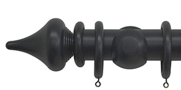 Jones Estate 50mm Charcoal Curtain Pole Minaret Finial - Curtain Poles Emporium