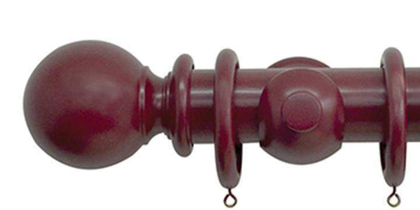 Jones Estate 50mm Claret Curtain Pole Ball Finial - Curtain Poles Emporium