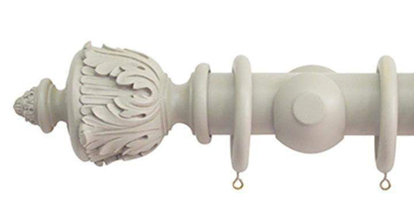 Jones Estate 50mm Clay Curtain Pole  Acanthus Finial - Curtain Poles Emporium