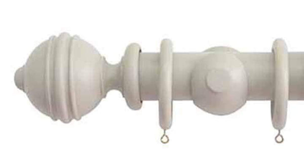 Jones Estate 50mm Clay Curtain Pole Ribbed Ball Finial - Curtain Poles Emporium