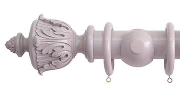 Jones Estate 50mm Heather Curtain Pole  Acanthus Finial - Curtain Poles Emporium