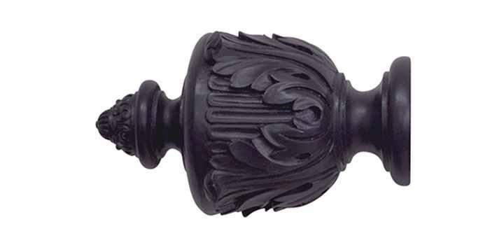 Jones Estate 50mm Juniper Curtain Pole  Acanthus Finial - Curtain Poles Emporium