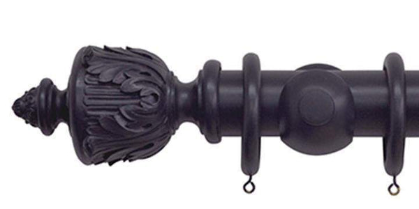 Jones Estate 50mm Juniper Curtain Pole  Acanthus Finial - Curtain Poles Emporium