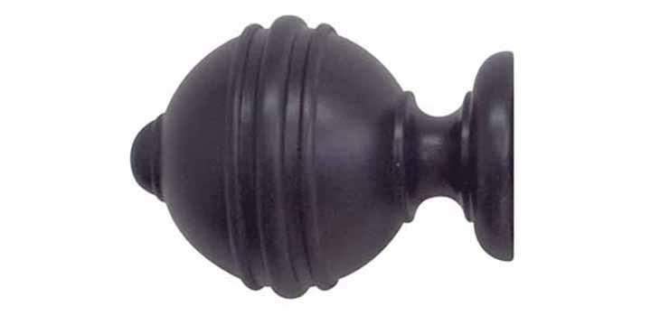 Jones Estate 50mm Juniper Curtain Pole Ribbed Ball Finial - Curtain Poles Emporium