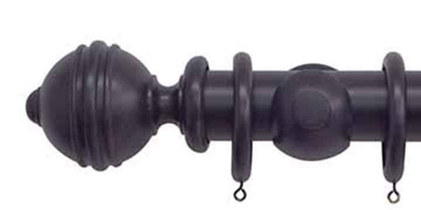 Jones Estate 50mm Juniper Curtain Pole Ribbed Ball Finial - Curtain Poles Emporium