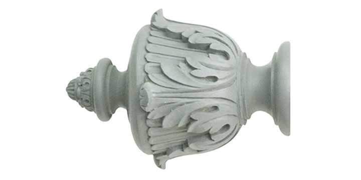 Jones Estate 50mm Mercury Curtain Pole  Acanthus Finial - Curtain Poles Emporium