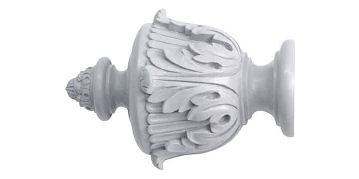 Jones Estate 50mm Shingle Curtain Pole  Acanthus Finial - Curtain Poles Emporium