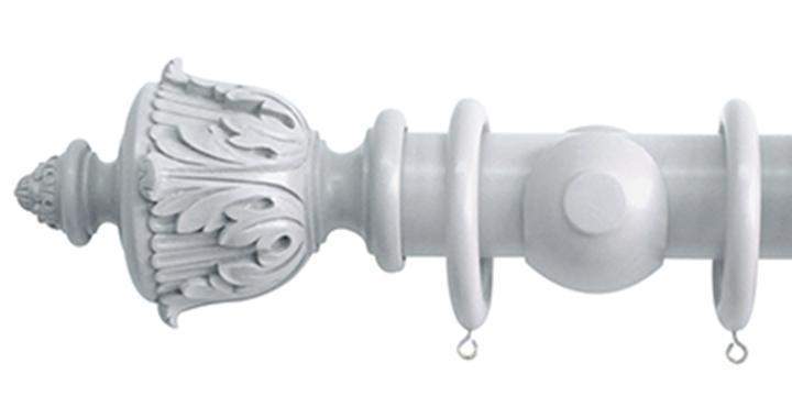 Jones Estate 50mm Shingle Curtain Pole  Acanthus Finial - Curtain Poles Emporium
