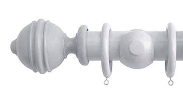 Jones Estate 50mm Shingle Curtain Pole Ribbed Ball Finial - Curtain Poles Emporium