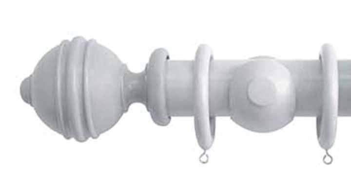 Jones Estate 50mm Shingle Curtain Pole Ribbed Ball Finial - Curtain Poles Emporium